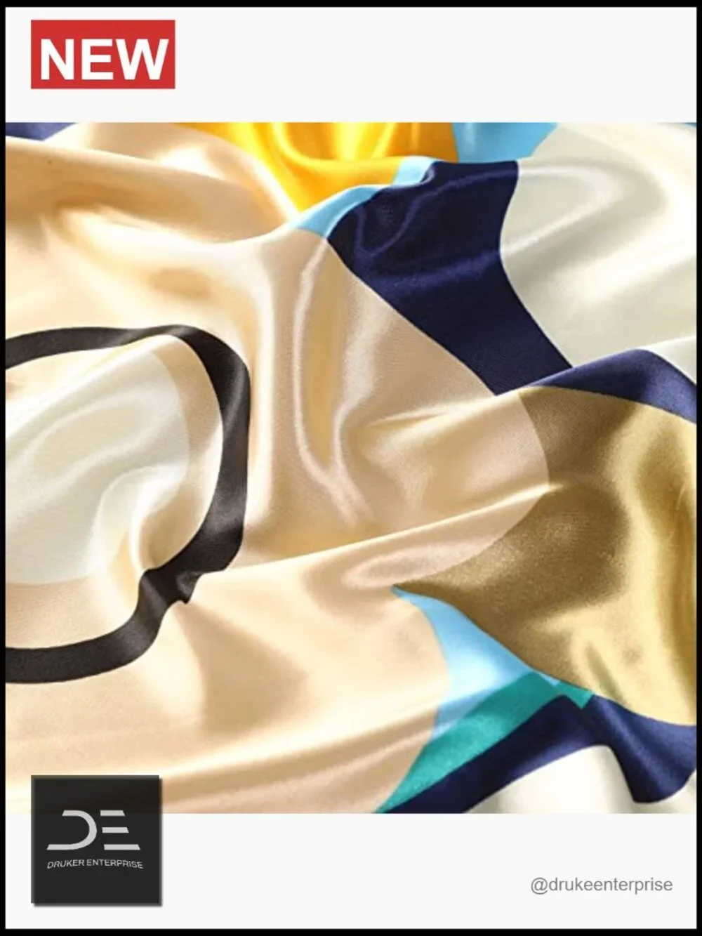 Large Satin Scarf Hair Wrap - Polyester Silk Scarf for Women